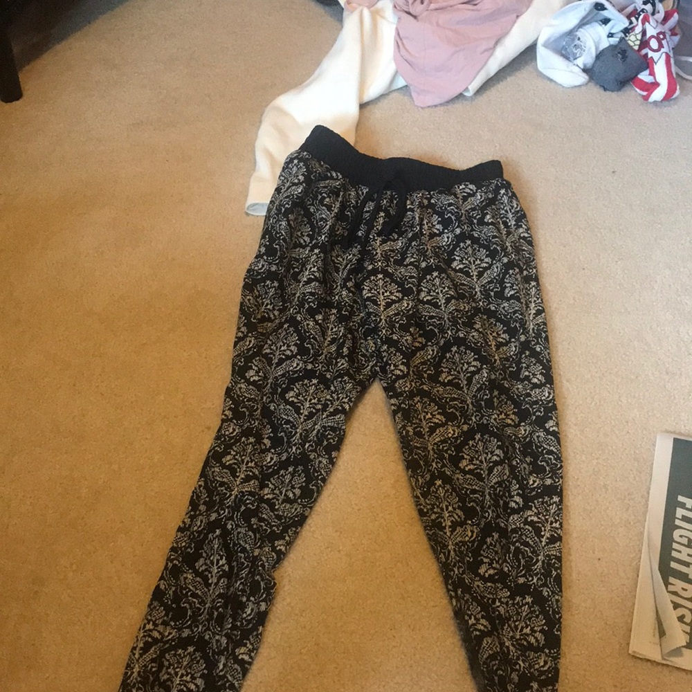 Black and White comfy silk pants